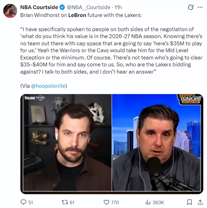 文霍斯特言论未动摇詹姆斯季后赛备战决心